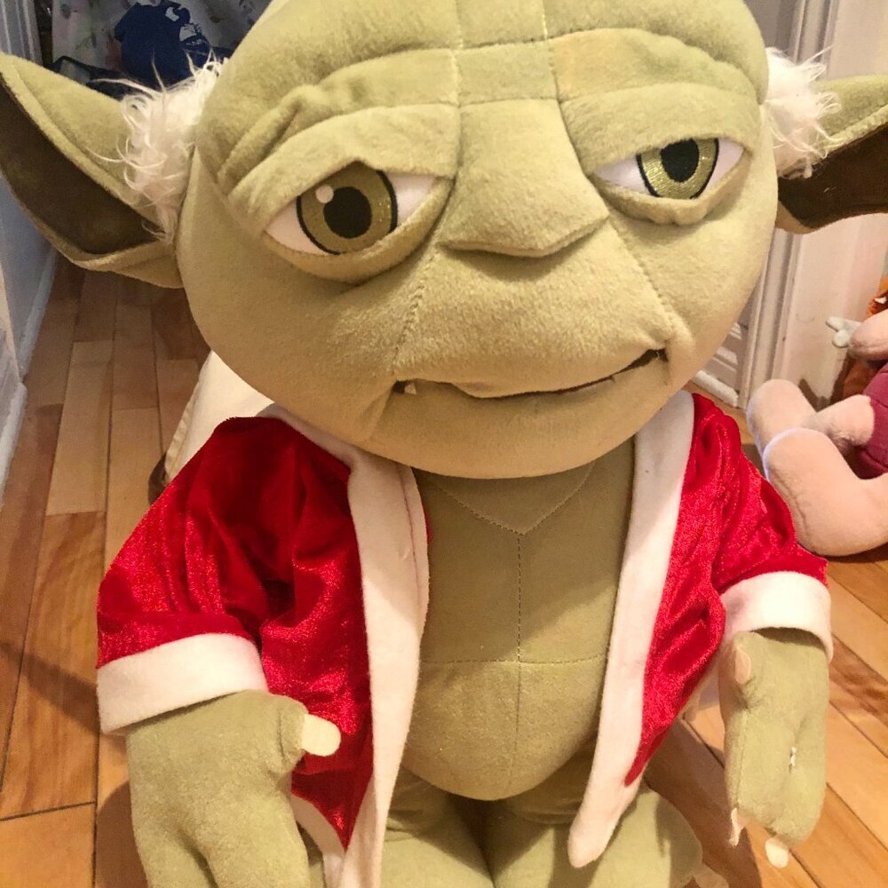 JUMBO 21" Santa Yoda Plush Star Wars Holiday Christmas Decor Door Greeter - Picture 3 of 4